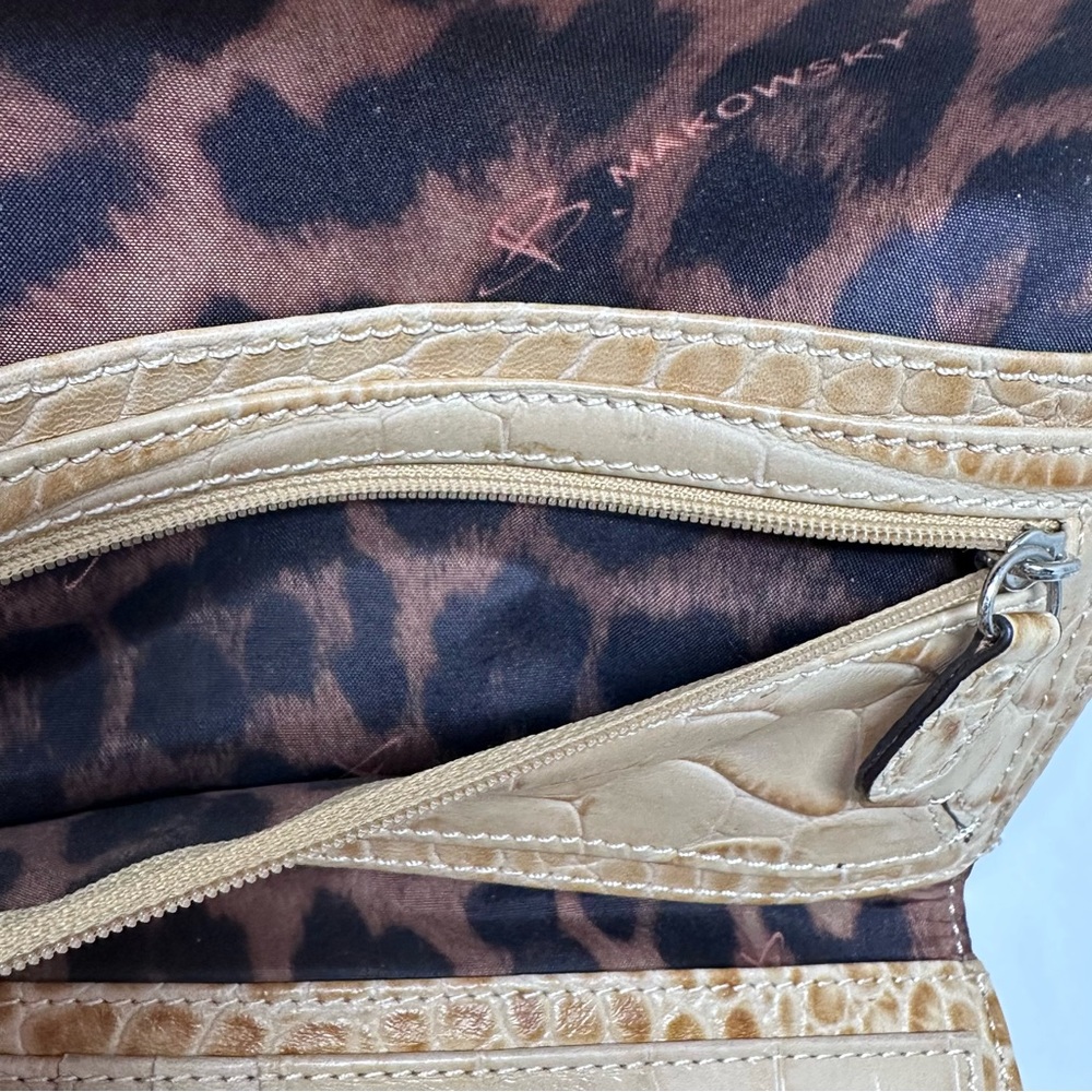 B. Makowski tan Leather Croc Embossed Long Wallet - Picture 5 of 9